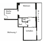 Grundriß Wohnung 1